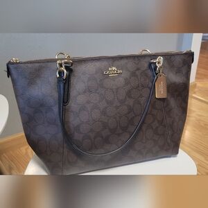 Coach Dark Brown Signature Tote